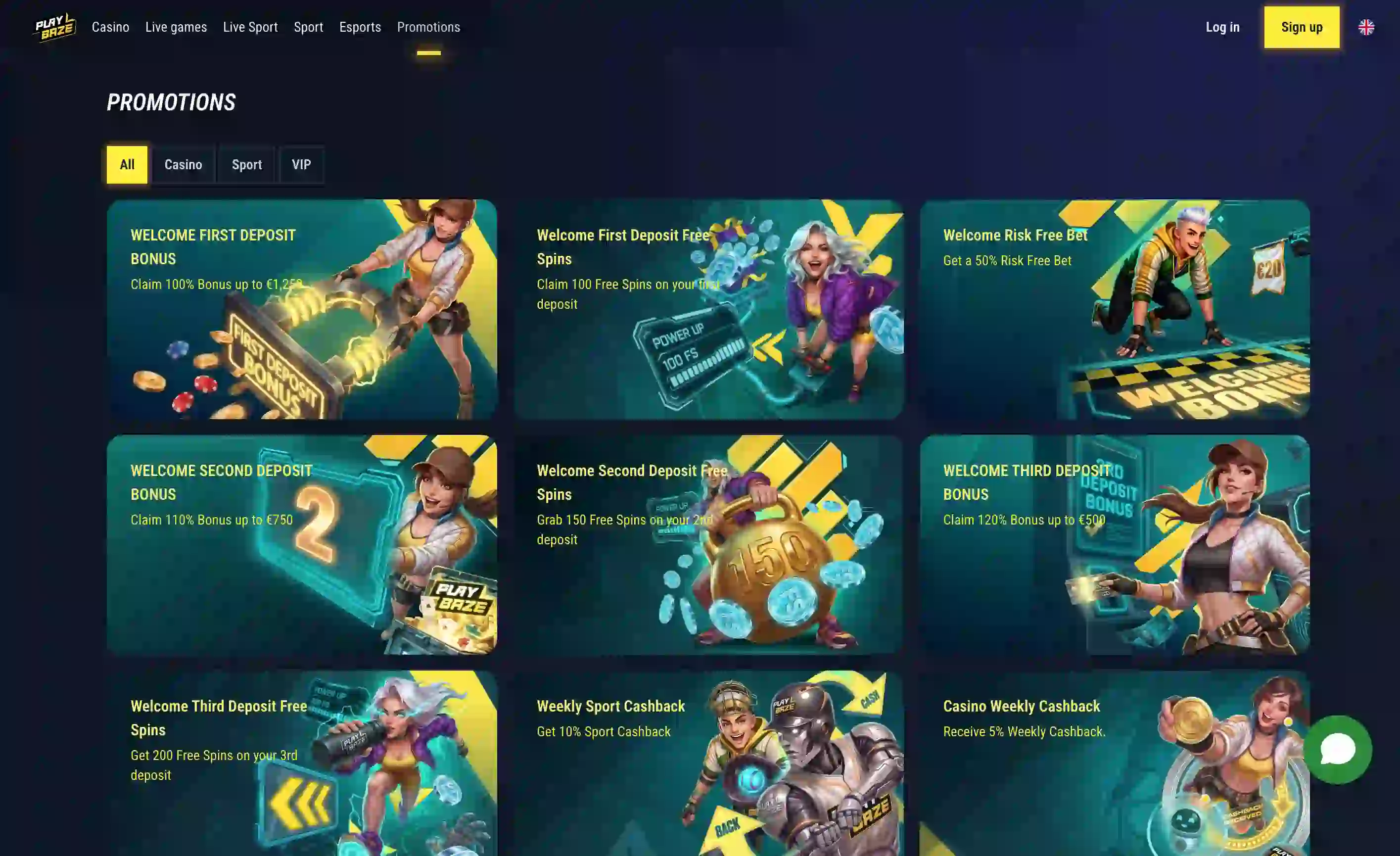 Bonusseite von Playbaze Casino Deutschland mit Willkommenspaket